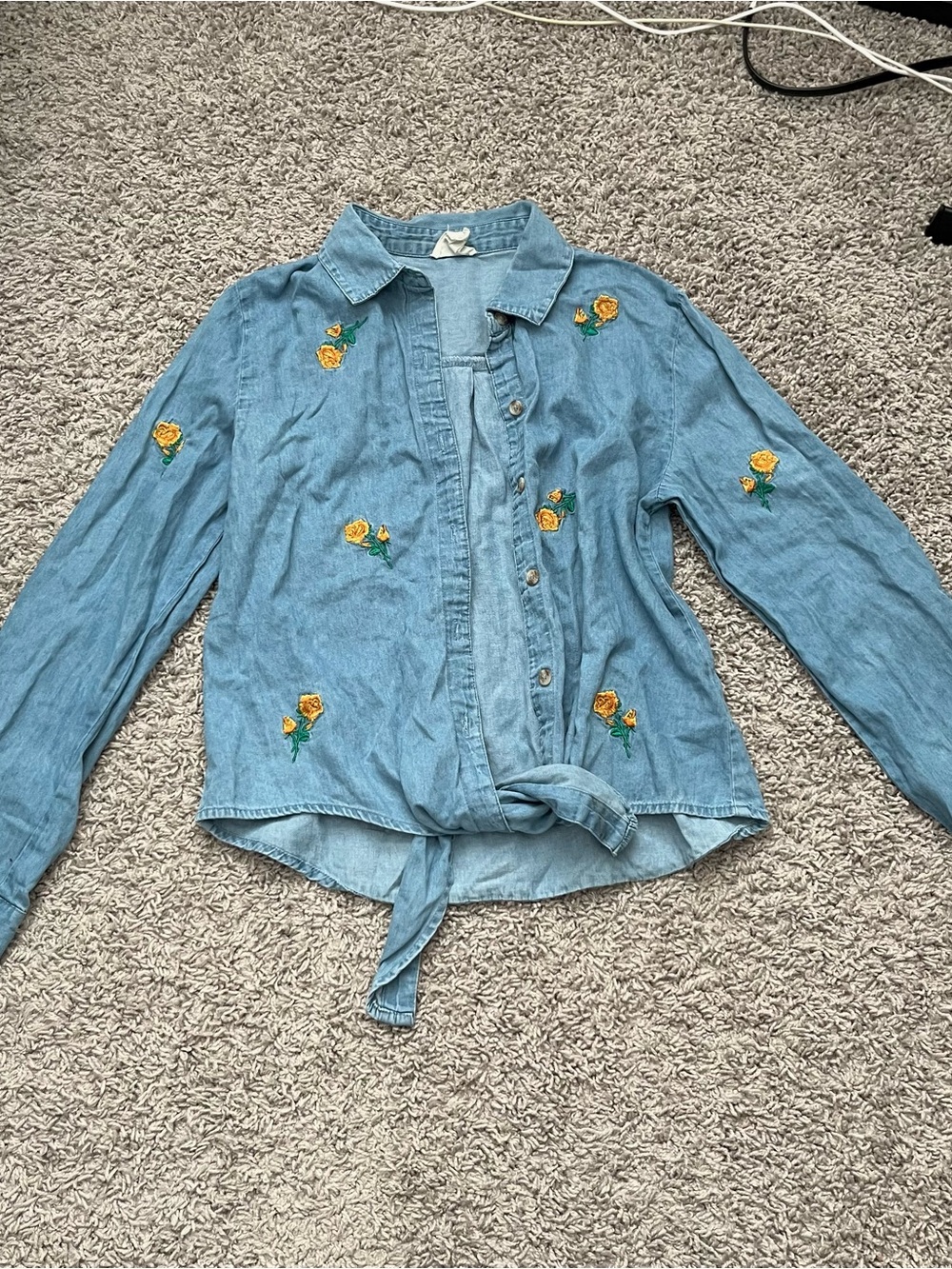 Denim button down blouse